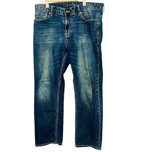 Calvin Klein Mens Straight‎ Fit Jeans Size 34x30 Distressed Blue Denim# 41PA723